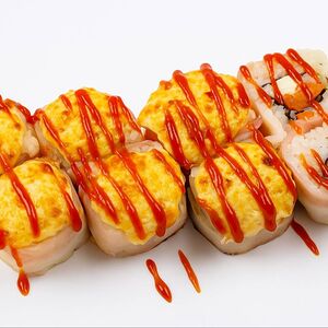 Запеченный с копченым беконом