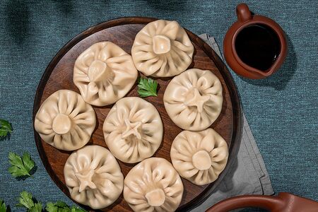 Хинкали с грибами и трюфельным маслом