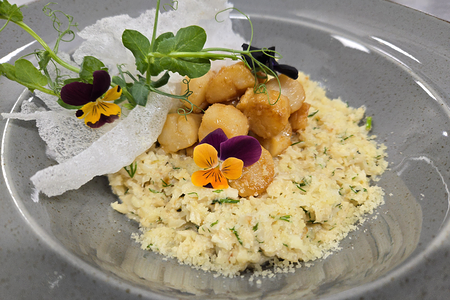 Ризотто из цветной капусты с гребешком