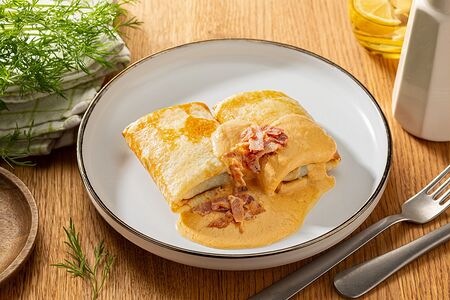 Блинчики с сыром и ветчиной