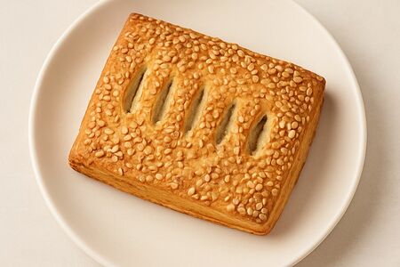 Слойка с курой и соусом