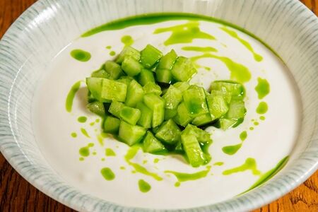 Мацони с тартаром из свежего огурца