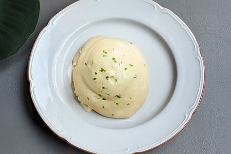 Творог, ягоды, сабайон и белый шоколад