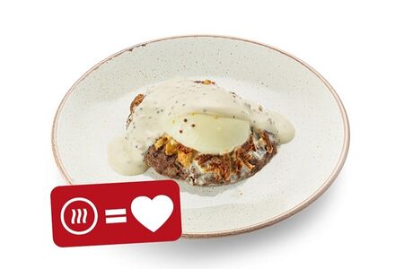 Бифштекс с картофельным пюре