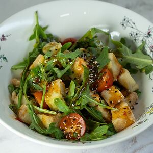 Жареный баклажан с цыпленком