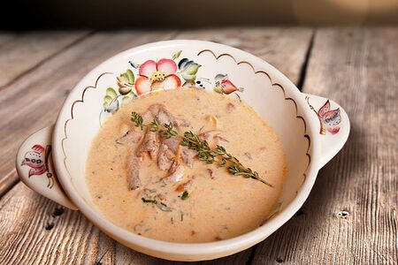 Суп сливочный с лисичками 