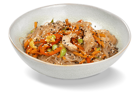 Острая Фунчоза со свининой и овощами