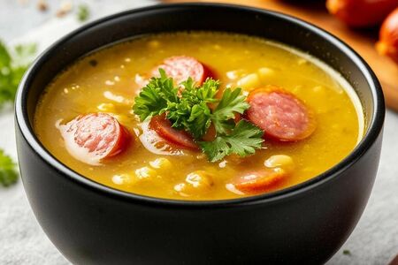 Суп гороховый с охотничьими колбасками