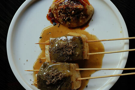 Палтус, мисо-баклажан, трюфель