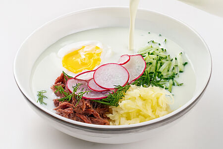 Окрошка с ростбифом на кефире