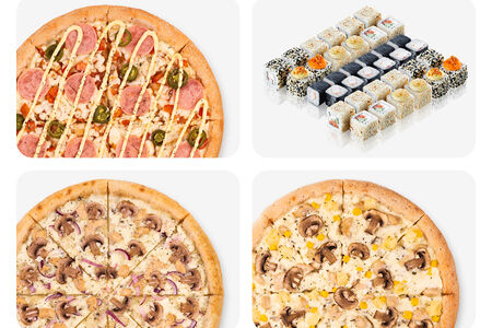 Три пиццы и сет