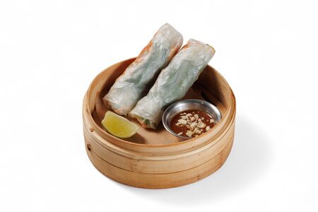 Спринг-роллы с курицей и креветкой