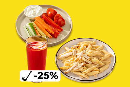 Ужин с пастой Альфредо