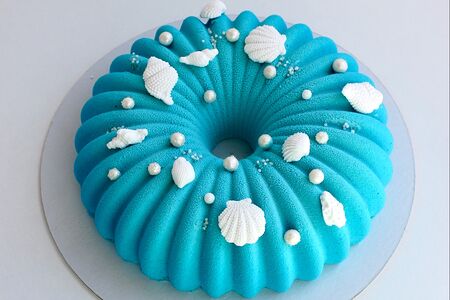 Муссовый торт Волны и ракушки с начинкой Шоколад-вишня