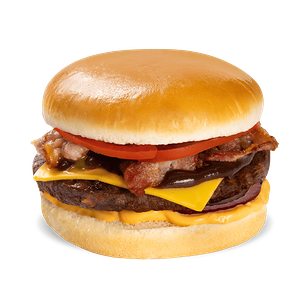 Бургер с жареным беконом