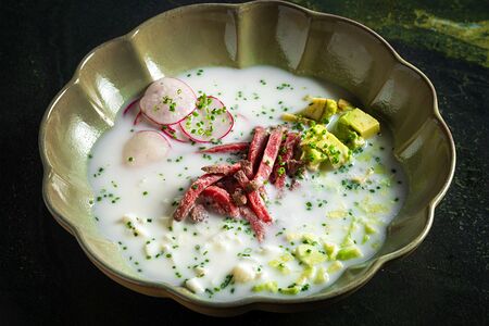 Окрошка с телятиной на айране 