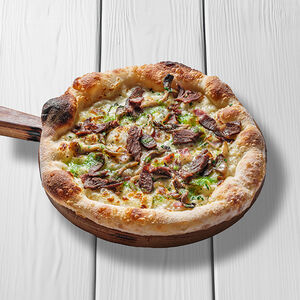 Пицца с щечками и вешенками 23 см