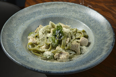 Паста с индейкой и шпинатом