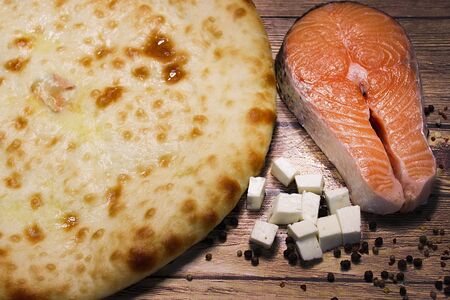 Осетинский пирог с семгой и сыром