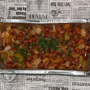 Лобио с чесноком и зеленью 