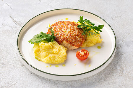 Куриная котлета с картофельным пюре