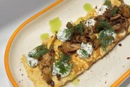 Омлет с лисичками