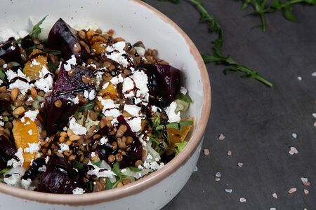 Салат из свеклы с чечевицей