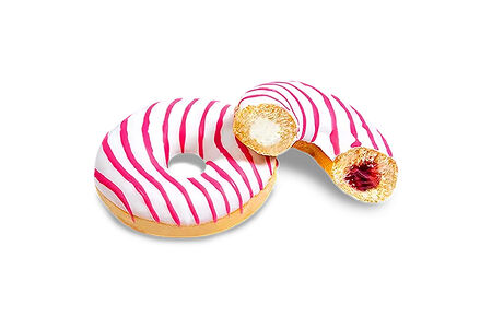 Донат Панакота с малиной