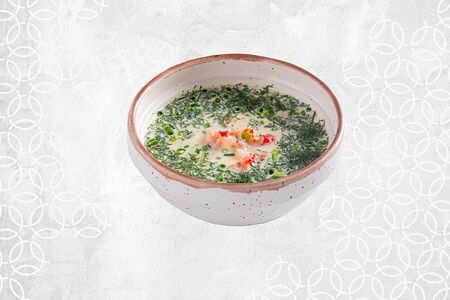 Окрошка с крабом на кефире