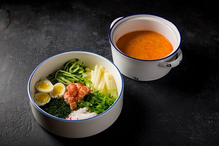 Окрошка с раковой шейкой