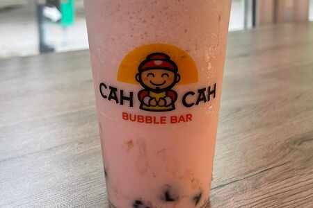 Бабл милкшейк Love is бананово-клубничный