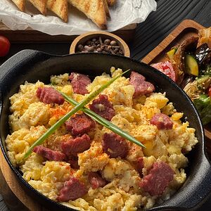 Омлет с ветчиной