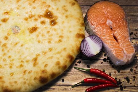 Осетинский пирог с семгой