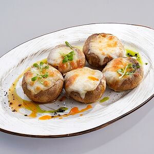Запеченные шампиньоны под сырной корочкой