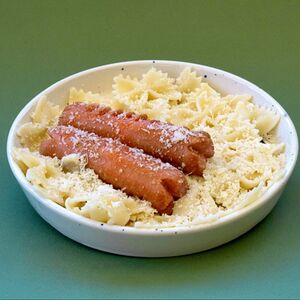 Макарончини с сосисками