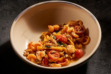 Тальятелле с креветками