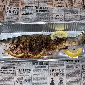 Сибас на мангале 