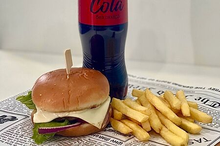 Комбо Греческий бургер (говядина)