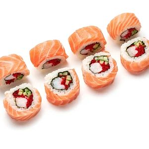 Окане с лососем и креветкой