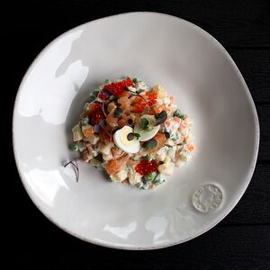 Оливье с лососем