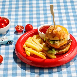 Мини-бургер с курицей и фри