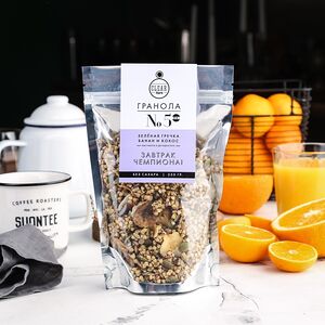 Гранола №5 Зеленая Гречка, Банан и Кокос