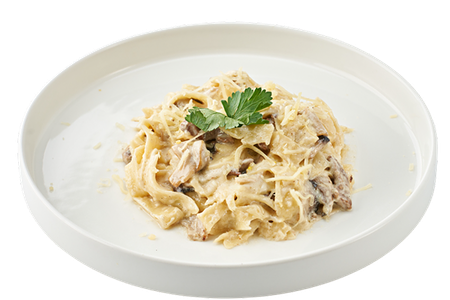 Феттучини с цыплёнком и грибами