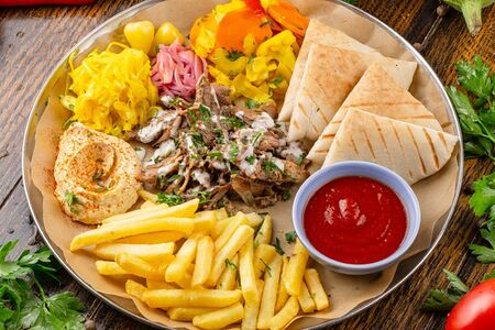 Шварма на тарелке