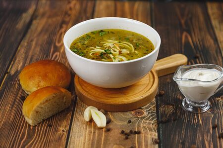 Суп с домашней лапшой для богатырей