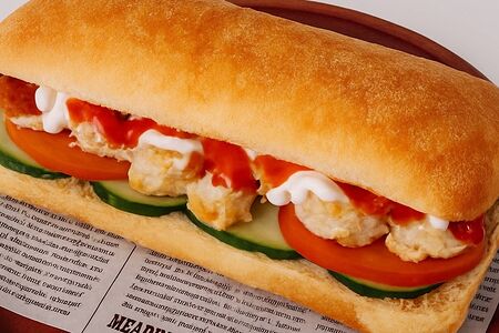 Шаурма в булке со свининой 