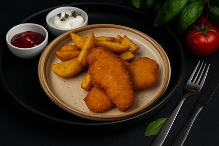 Стрипсы с картофельными дольками