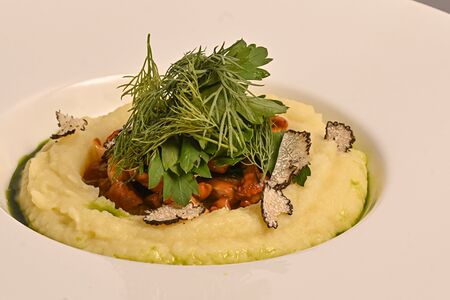 Трюфельное пюре с лисичками 