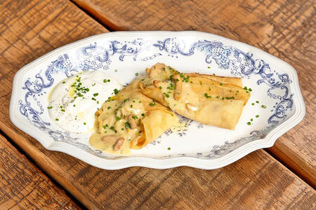 Блины с лисичками