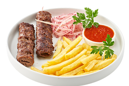 Ed_Люля мясные с картофелем фри и соусом